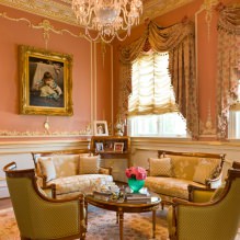 Baroka stils dzīvokļa interjerā: dizaina iezīmes, apdare, mēbeles un dekors-19