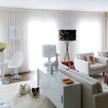Moderne tyl i interiøret: fotos, typer, farver, kombination med andre gardiner-4