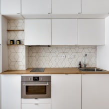 מטבח לבן עם משטח עץ: 60 תמונות מודרניות ואפשרויות עיצוב -6