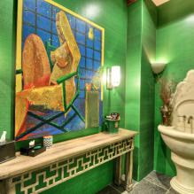 Yeşil tonlarda duvar kağıdı ile iç mekan: tasarım, kombinasyonlar, stil seçimi, 70 fotoğraf-4