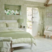Interieur met behang in groene tinten: ontwerp, combinaties, stijlkeuze, 70 foto's-2