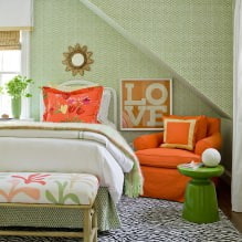Interior cu tapet în tonuri verzi: design, combinații, alegerea stilului, 70 foto-1