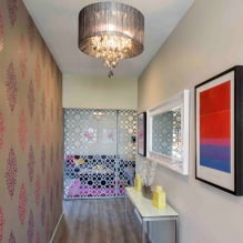 Cara memilih kertas dinding untuk lorong kecil: 70 idea reka bentuk-8