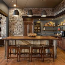 Kámen na zeď v kuchyni: typy, povrchové úpravy, kombinace, barva, styly, 70 fotografií-1