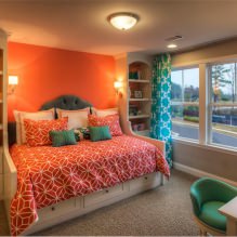 Rèm cửa màu xanh ngọc hiện đại trong nội thất: tính năng, sự kết hợp, loại và thiết kế-9