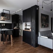 Tmavá podlaha v interiéri bytu: prvky, dizajn, kombinácia, 65 fotografií-13