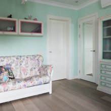 Interiér v mátových tónech: kombinace, výběr stylu, dekorace a nábytku (65 fotografií) -6