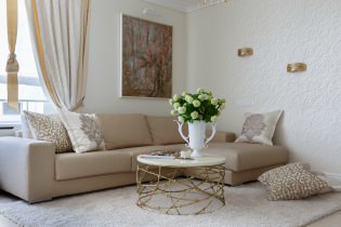 Design del soggiorno dai colori chiari: scelta di stile, colore, finiture, mobili e tendaggi