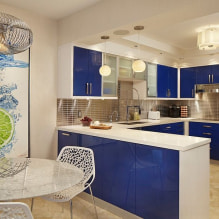 Φωτογραφία σχεδιασμού κουζίνας με μπλε σετ-3