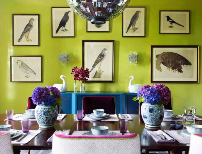 Svetlozelená farba v interiéri: kombinácie, výber štýlu, dekorácie a nábytku (65 fotografií)