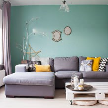 Design obývacího pokoje v tyrkysové barvě: 55 nejlepších nápadů a realizací v interiéru - 6