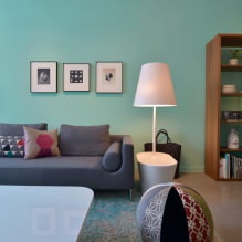 Vardagsrumsdesign i turkosfärg: 55 bästa idéer och förverkliganden i interiören-3