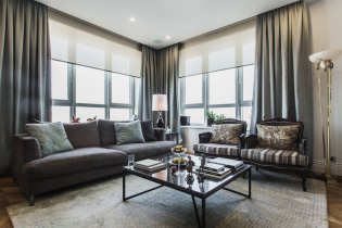 Сиви завеси в интериора на апартамента: видове, тъкани, стилове, комбинации, дизайн и декор