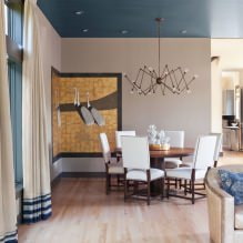 Modrý strop v interiéri: dizajnové prvky, typy, kombinácie, dizajn, fotografia-6