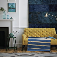 Dzeltens dīvāns interjerā: veidi, formas, polsterējuma materiāli, dizains, toņi, kombinācijas-1