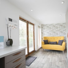 Ghế sofa màu vàng trong nội thất: loại, hình dạng, chất liệu bọc, thiết kế, sắc thái, sự kết hợp-8