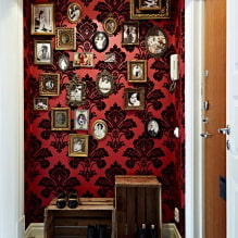 Rødt tapet i interiøret: typer, design, kombination med farven på gardiner, møbler-0