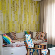 Žlutá tapeta v interiéru: typy, design, kombinace, výběr záclon a styl-0