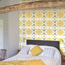 Žlutá tapeta v interiéru: typy, design, kombinace, výběr záclon a styl-3