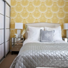 Žlutá tapeta v interiéru: typy, design, kombinace, výběr záclon a styl-9