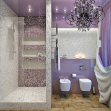 Perdele violete în interior - caracteristici de design și combinații de culori-6