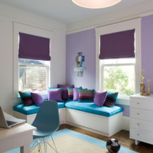 Perdele violete în interior - caracteristici de design și combinații de culori-7