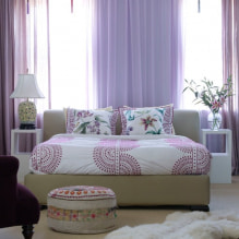 Perdele violete în interior - caracteristici de design și combinații de culori-8