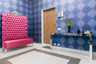 Mavi duvar kağıtları: kombinasyonlar, tasarım, perde seçimi, stil ve mobilya, iç mekanda 80 fotoğraf
