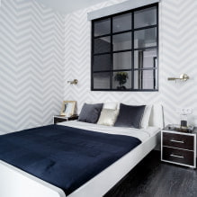 Carta da parati per una piccola camera da letto: colore, design, combinazione, idee per soffitti bassi e stanze strette-2