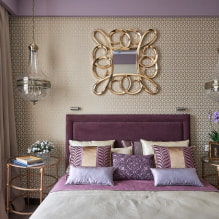 Kertas dinding untuk bilik tidur kecil: warna, reka bentuk, kombinasi, idea untuk siling rendah dan bilik sempit-4