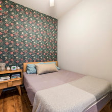 טפט לחדר שינה קטן: צבע, עיצוב, שילוב, רעיונות לתקרות נמוכות וחדרים צרים -6