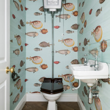 Как да изберем тапет за тоалетната: 60 ​​модерни снимки и дизайнерски идеи-1