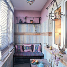 Behang op het balkon of loggia: wat kan worden gelijmd, de kleurkeuze, ontwerpideeën, foto's in het interieur-5