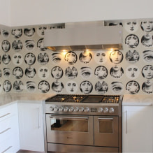 De muren van de keuken verfraaien met wasbaar behang: 59 moderne foto's en ideeën-0
