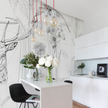 De muren van de keuken verfraaien met wasbaar behang: 59 moderne foto's en ideeën-2