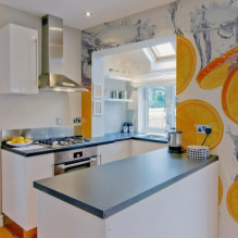 Menghiasi dinding dapur dengan kertas dinding yang boleh dicuci: 59 foto dan idea moden-8