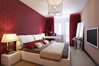 Bourgogne tapet på væggene: typer, design, nuancer, kombination med andre farver, gardiner, møbler