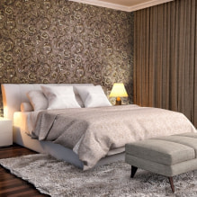 Bruin behang in het interieur: soorten, design, combinatie met andere kleuren, gordijnen, meubels-0