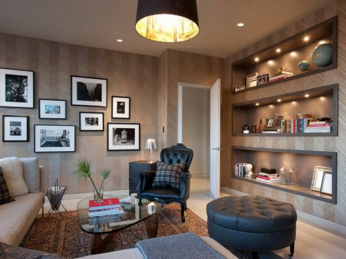 Hnedé tapety v interiéri: typy, dizajn, kombinácia s inými farbami, záclony, nábytok