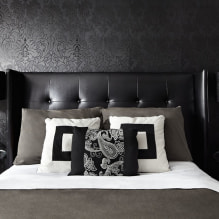 Zwart behang: soorten, tekeningen, ontwerp, combinatie, combinatie met gordijnen, meubels-3