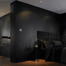 Zwart behang: soorten, tekeningen, ontwerp, combinatie, combinatie met gordijnen, meubels-8
