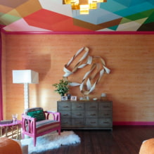 Giấy dán tường trên trần nhà: các loại, ý tưởng thiết kế và bản vẽ, màu sắc, cách dán giấy dán tường trần nhà-4