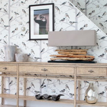 Trang trí tường với giấy dán tường với những chú chim: 59 ảnh và ý tưởng hiện đại-1