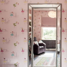 Roze behang in het interieur: soorten, ontwerpideeën, tinten, combinatie met andere kleuren-3
