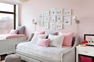 Roze behang in het interieur: soorten, ontwerpideeën, tinten, combinatie met andere kleuren