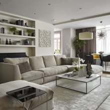 Sofa beige di pedalaman: 70+ gambar moden dan idea reka bentuk-1