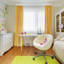 Gele gordijnen in het interieur: soorten, stoffen, kleur, design, decor, combinatie met de kleur van het behang-1