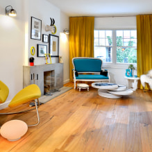 Gele gordijnen in het interieur: soorten, stoffen, kleur, design, decor, combinatie met de kleur van het behang-5