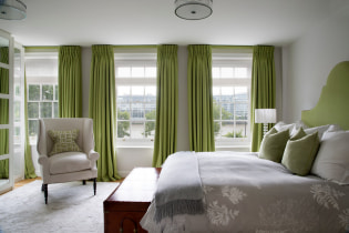 Photo selection of green curtains in the interior