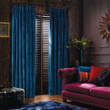 Modré záclony v interiéri - štýlové dizajnérske nápady-4